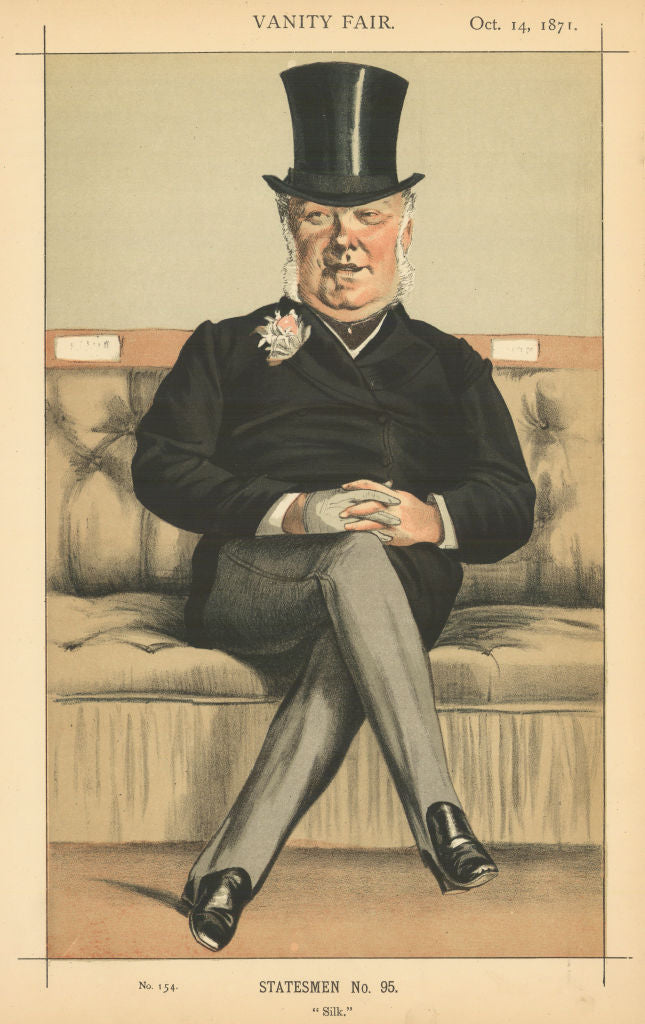 VANITY FAIR SPY CARTOON Henry William Eaton 'Silk' Warcs. Coidé 1871 old print